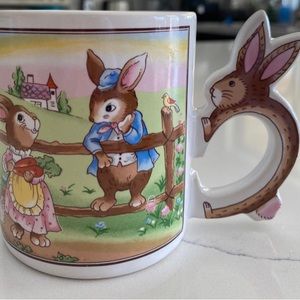 Vintage Antique Collectible Cameron Japan Peter Rabbit Easter Bunny Coffee Mug